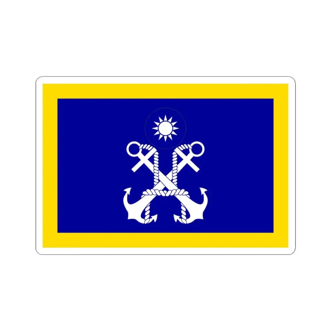 ROC Commanding General of Navy Flag (China) STICKER Vinyl Kiss-Cut Decal 3 Inch White - The Sticker Space