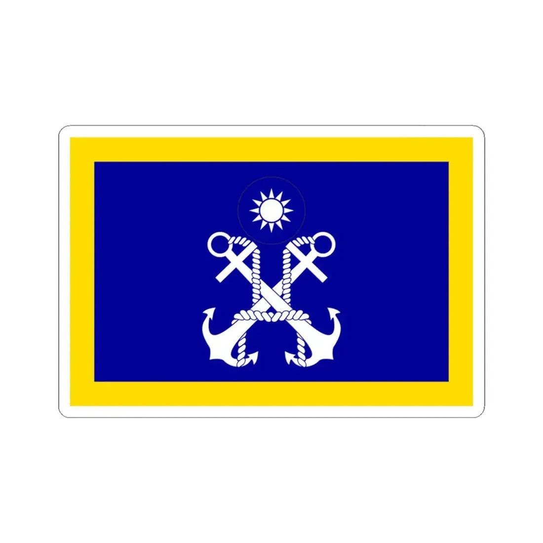ROC Commanding General of Navy Flag (China) STICKER Vinyl Kiss-Cut Decal 4 Inch White - The Sticker Space