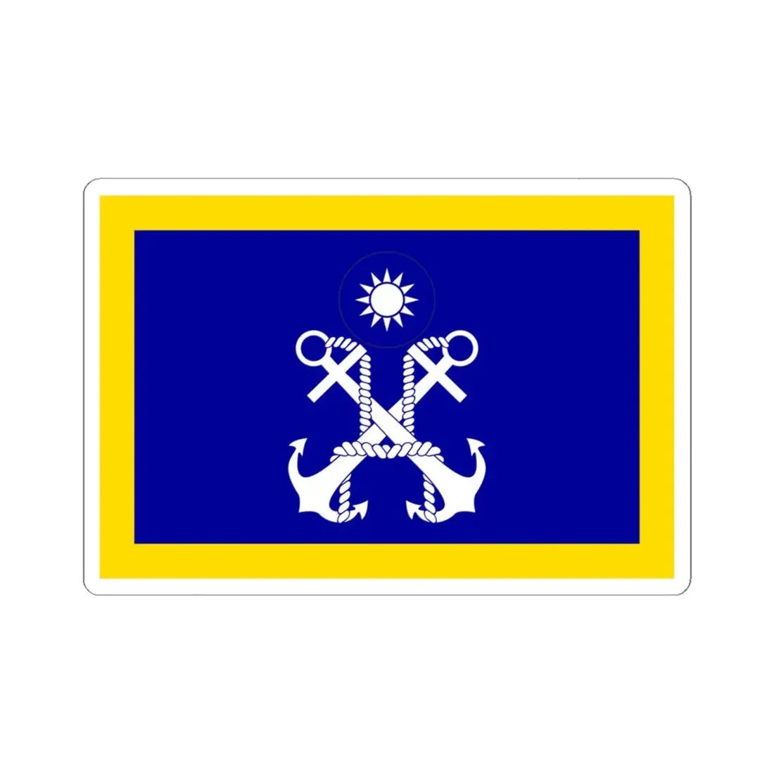 ROC Commanding General of Navy Flag (China) STICKER Vinyl Kiss-Cut Decal 6 Inch White - The Sticker Space