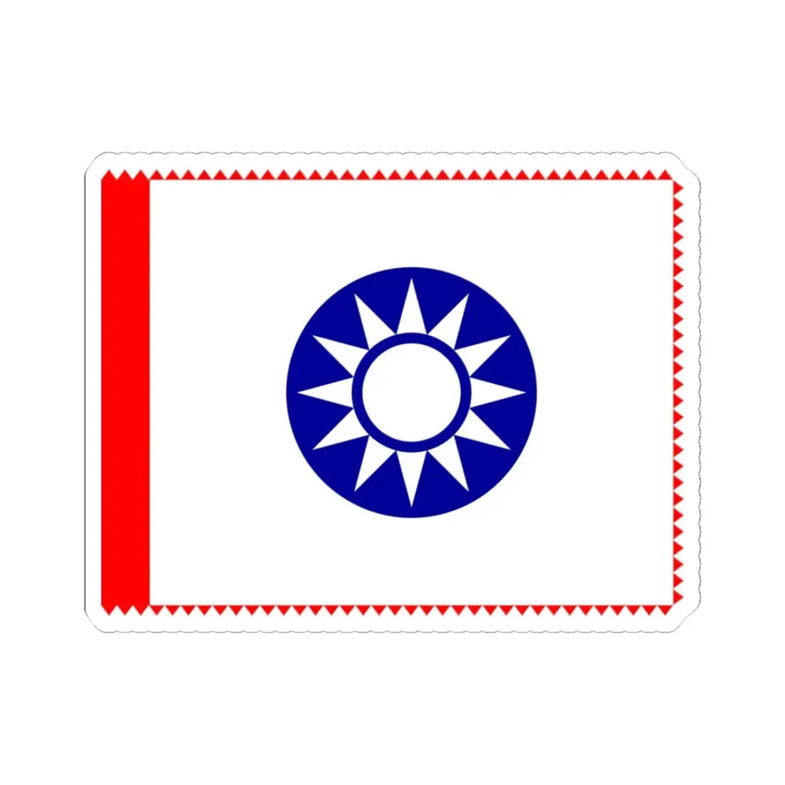 ROC County Guard Flag 1932-1949 (China) STICKER Vinyl Kiss-Cut Decal 3 Inch White - The Sticker Space