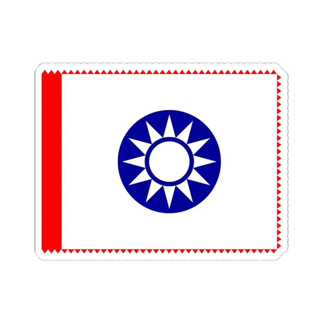 ROC County Guard Flag 1932-1949 (China) STICKER Vinyl Kiss-Cut Decal 4 Inch White - The Sticker Space