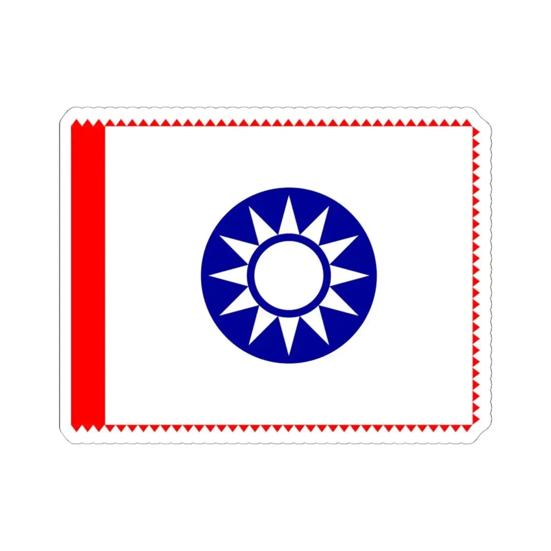 ROC County Guard Flag 1932-1949 (China) STICKER Vinyl Kiss-Cut Decal 6 Inch White - The Sticker Space