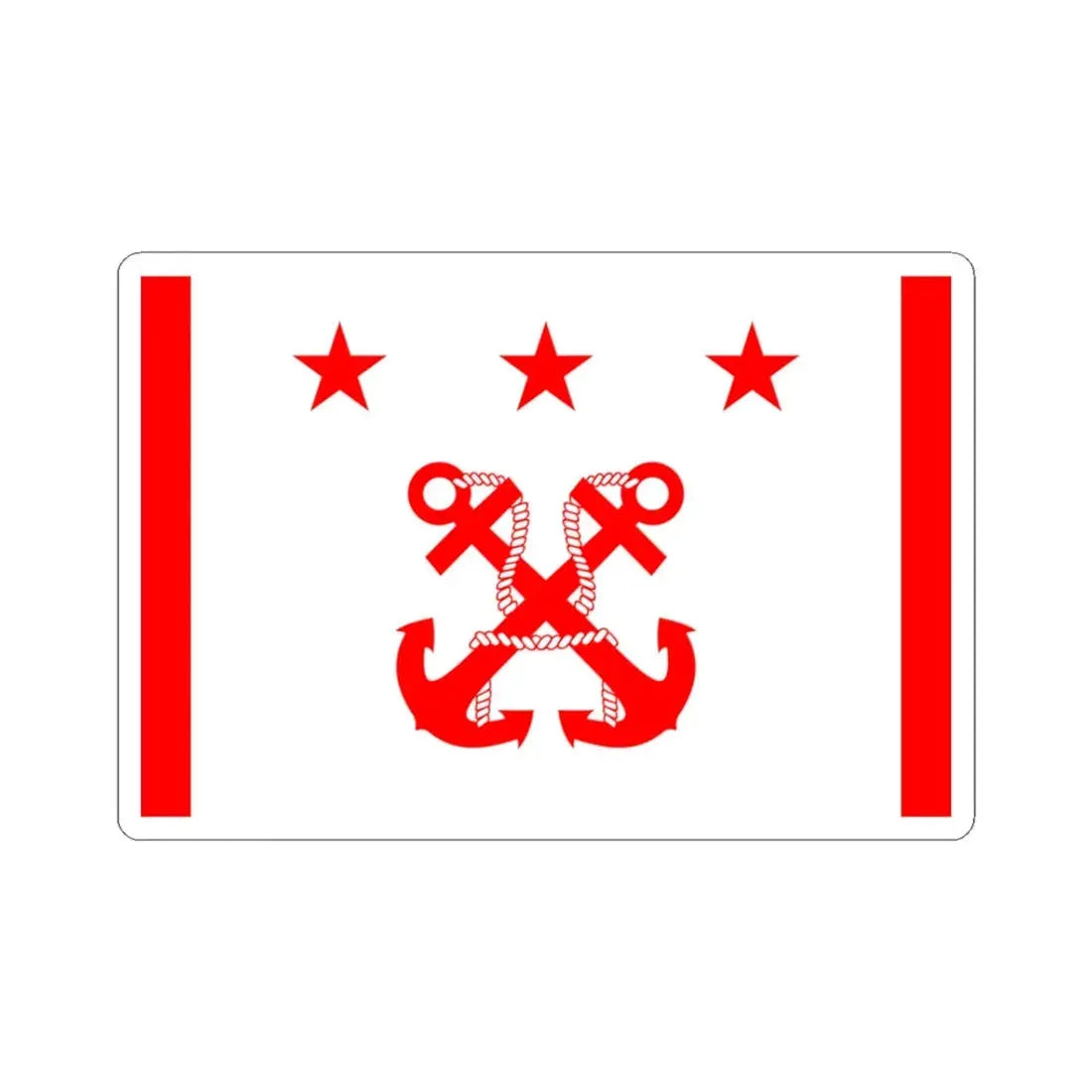 ROC Deputy Minister of National Defense Flag 1947 (China) STICKER Vinyl Kiss-Cut Decal 3 Inch White - The Sticker Space