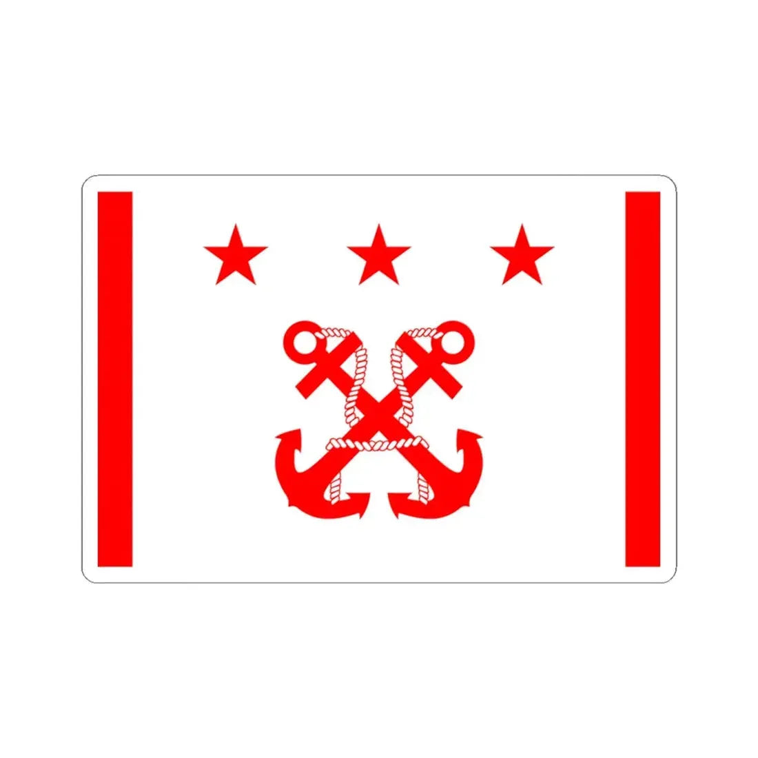 ROC Deputy Minister of National Defense Flag 1947 (China) STICKER Vinyl Kiss-Cut Decal 4 Inch White - The Sticker Space