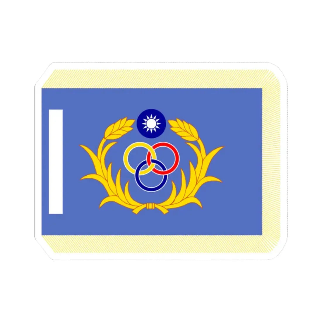 ROC Garrison Unit Flag (China) STICKER Vinyl Kiss-Cut Decal 2 Inch White - The Sticker Space