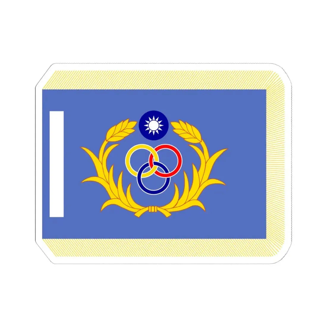 ROC Garrison Unit Flag (China) STICKER Vinyl Kiss-Cut Decal 6 Inch White - The Sticker Space