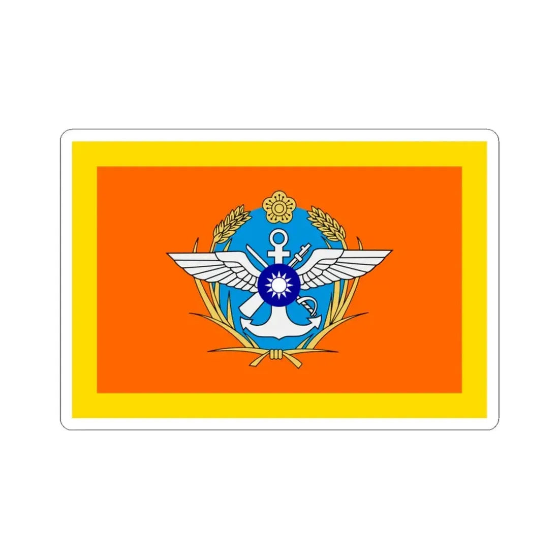 ROC General Chief of Staff of the Ministry of National Defense Flag (China) STICKER Vinyl Kiss-Cut Decal 3 Inch White - The Sticker Space