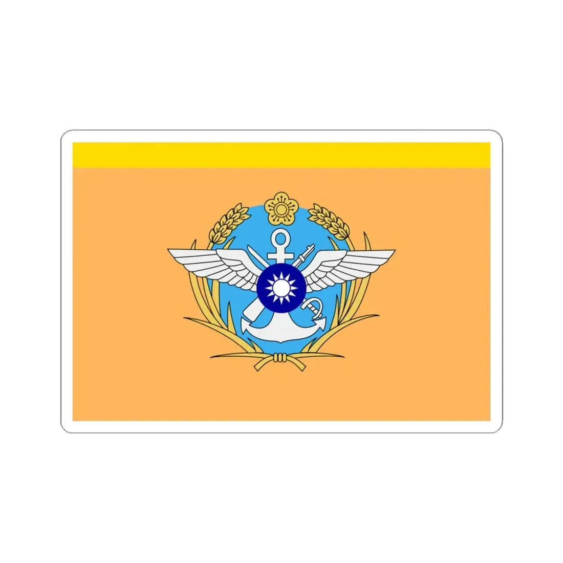 ROC General Political Warfare Department Directors Flag (China) STICKER Vinyl Kiss-Cut Decal 4 Inch White - The Sticker Space