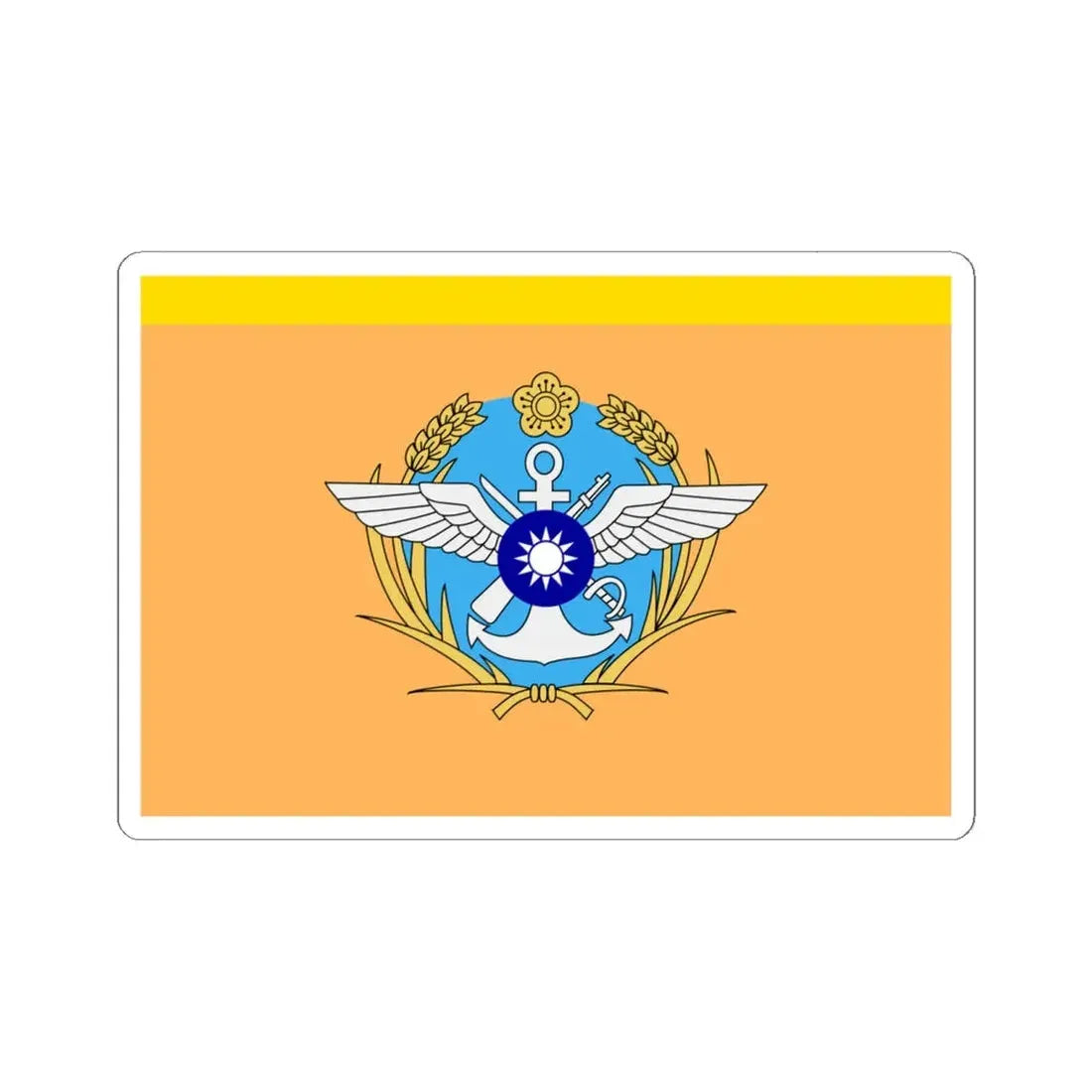 ROC General Political Warfare Department Directors Flag (China) STICKER Vinyl Kiss-Cut Decal 6 Inch White - The Sticker Space