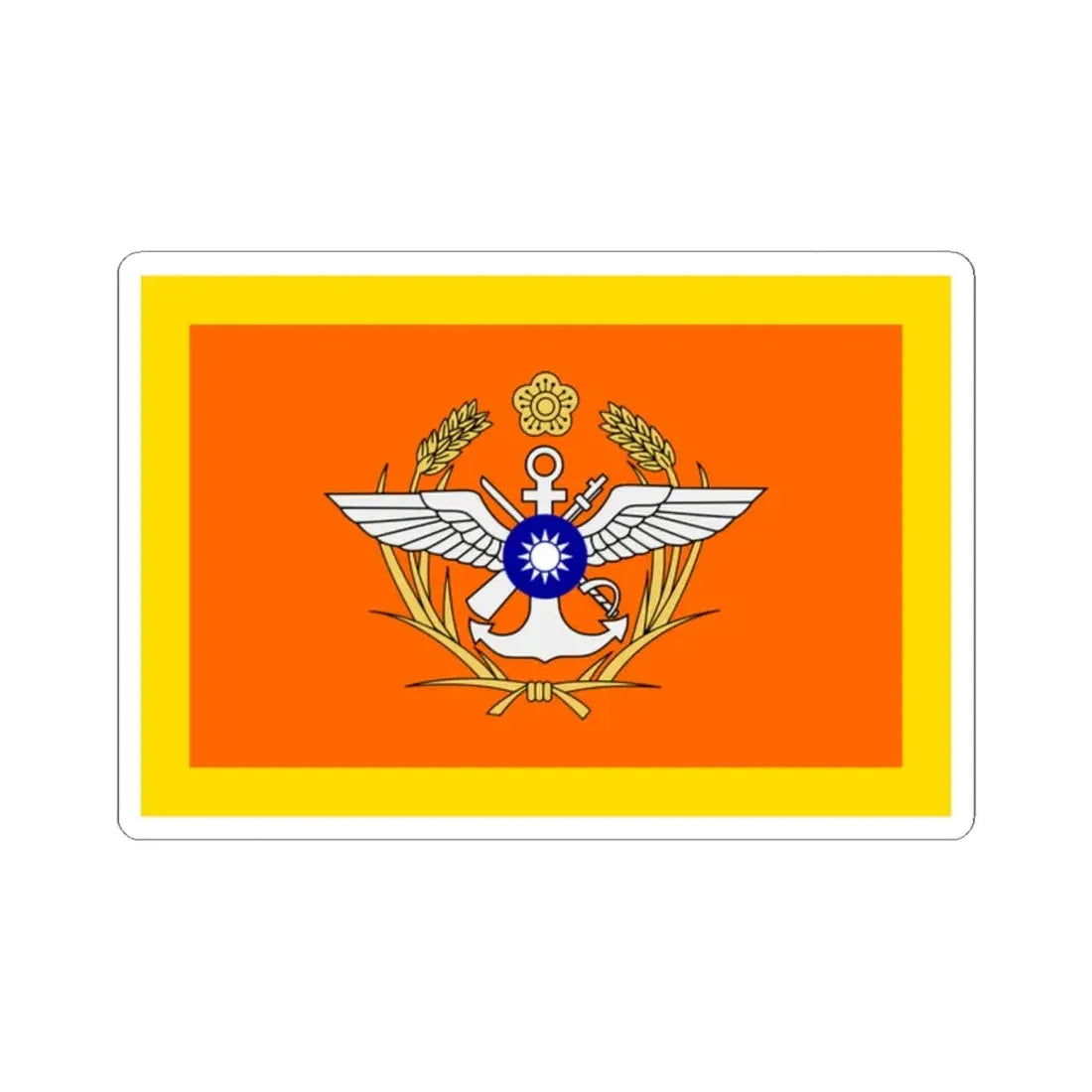 ROC Minister of National Defense Flag (China) STICKER Vinyl Kiss-Cut Decal 2 Inch White - The Sticker Space