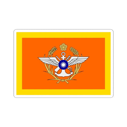 ROC Minister of National Defense Flag (China) STICKER Vinyl Kiss-Cut Decal 4 Inch White - The Sticker Space