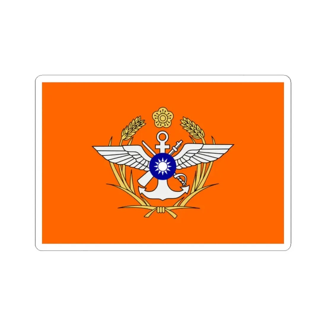 ROC Ministry of National Defense Flag (China) STICKER Vinyl Kiss-Cut Decal 2 Inch White - The Sticker Space