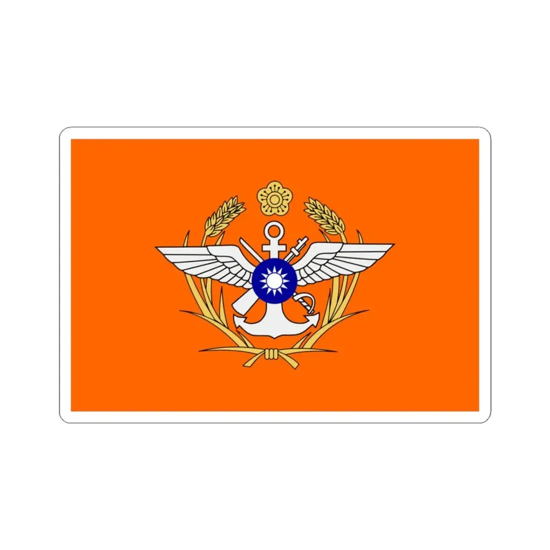 ROC Ministry of National Defense Flag (China) STICKER Vinyl Kiss-Cut Decal 3 Inch White - The Sticker Space