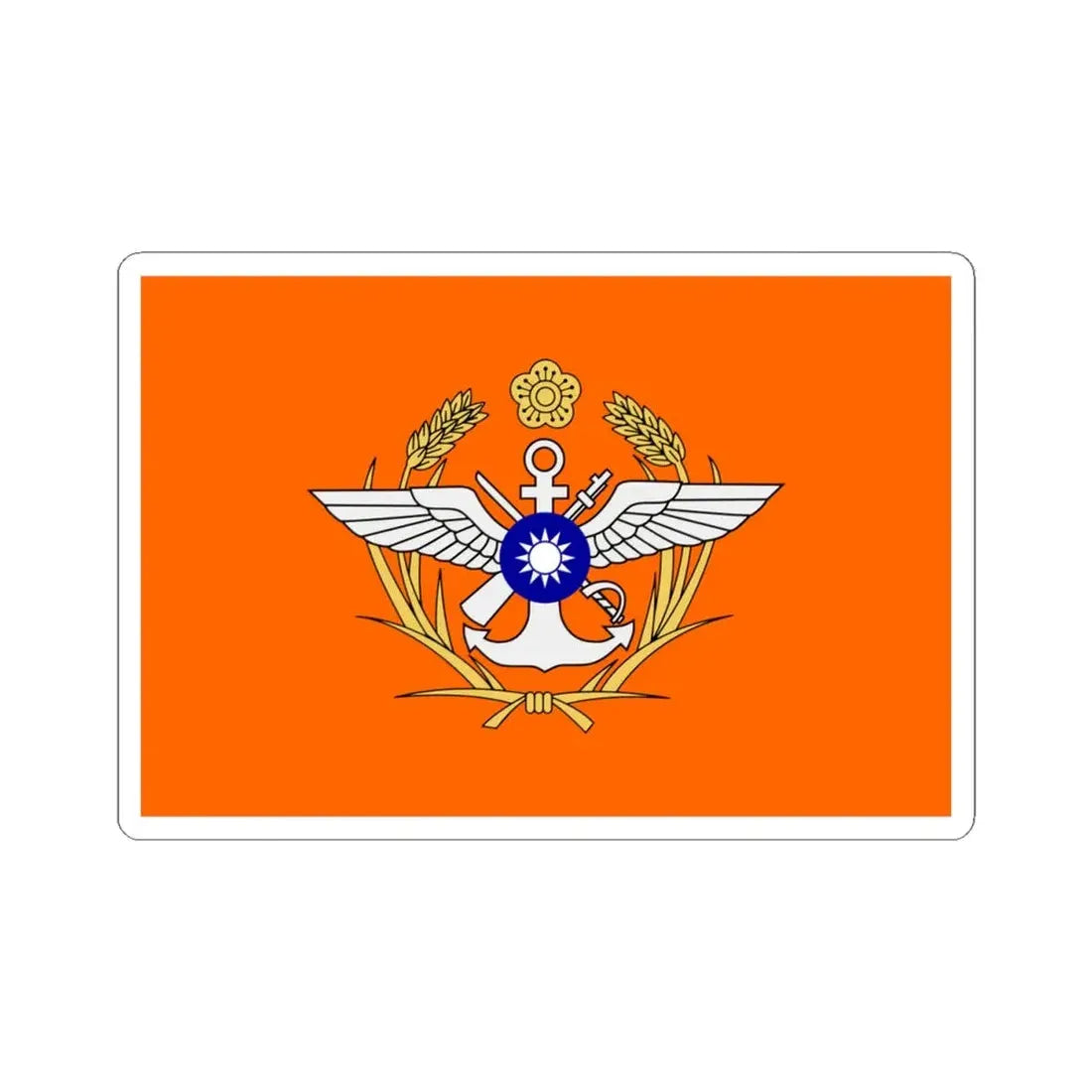 ROC Ministry of National Defense Flag (China) STICKER Vinyl Kiss-Cut Decal 4 Inch White - The Sticker Space