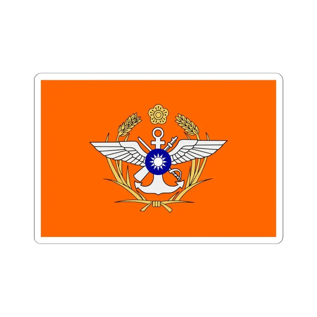 ROC Ministry of National Defense Flag (China) STICKER Vinyl Kiss-Cut Decal 6 Inch White - The Sticker Space
