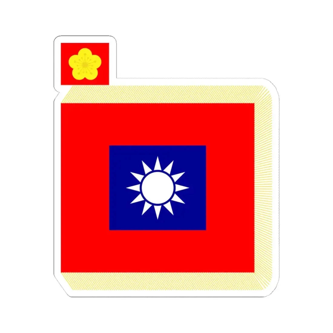 ROCA Deputy Commander-in-Chiefs Flag 1953 (China) STICKER Vinyl Kiss-Cut Decal 4 Inch White - The Sticker Space