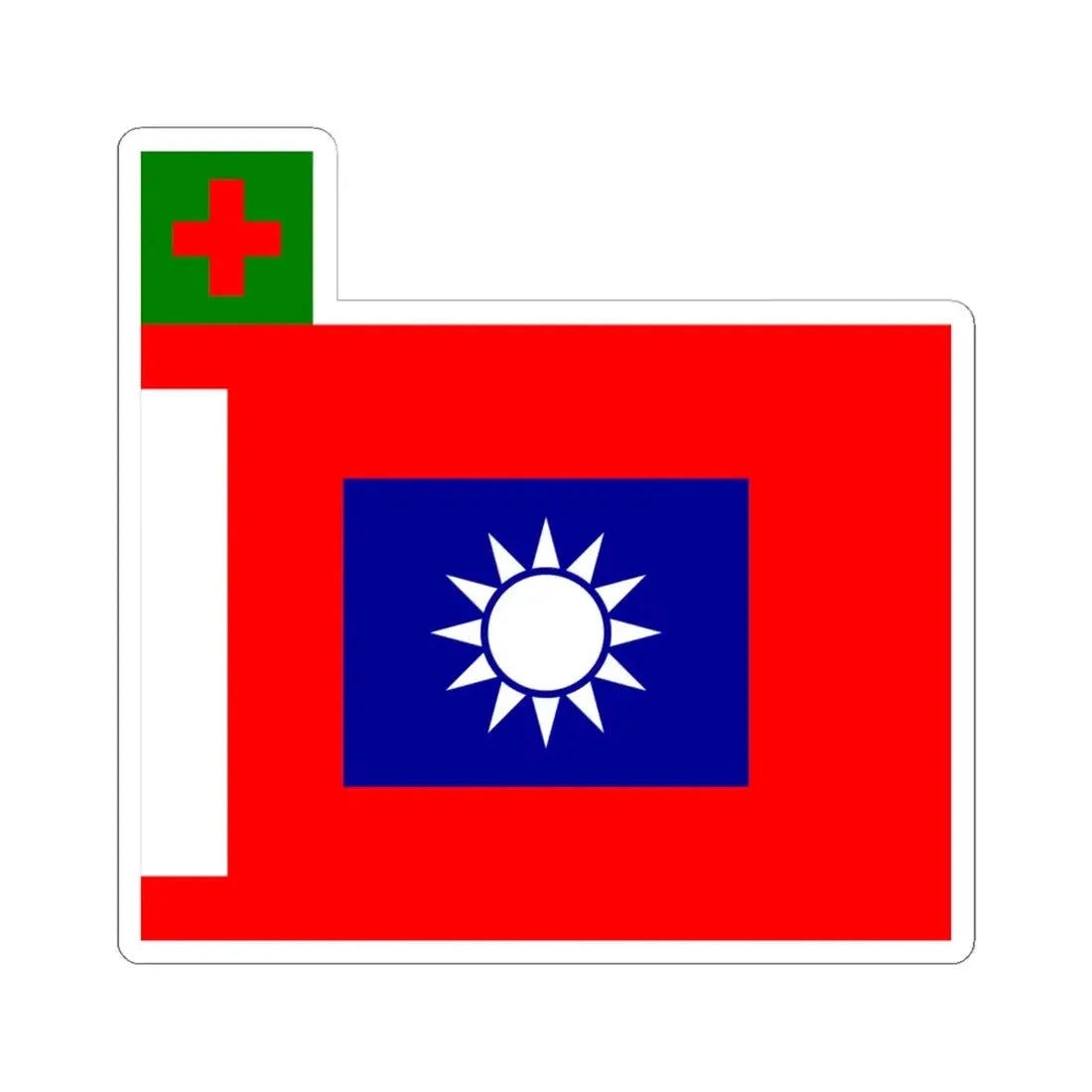 ROCA Hospital Flag 1934 (China) STICKER Vinyl Kiss-Cut Decal 6 Inch White - The Sticker Space