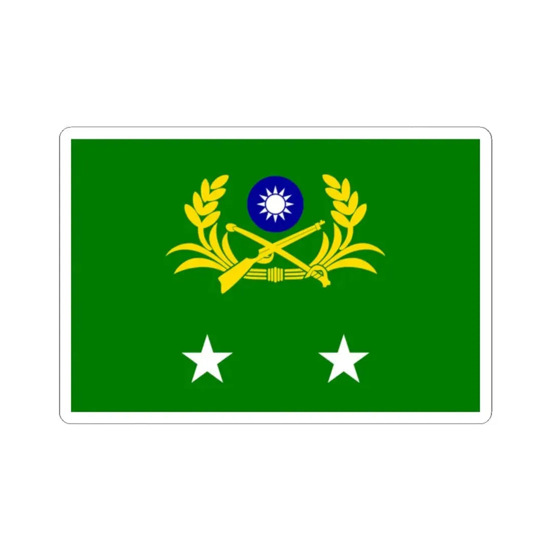 ROCA Lieutenant Generals Flag 1958 (China) STICKER Vinyl Kiss-Cut Decal 2 Inch White - The Sticker Space