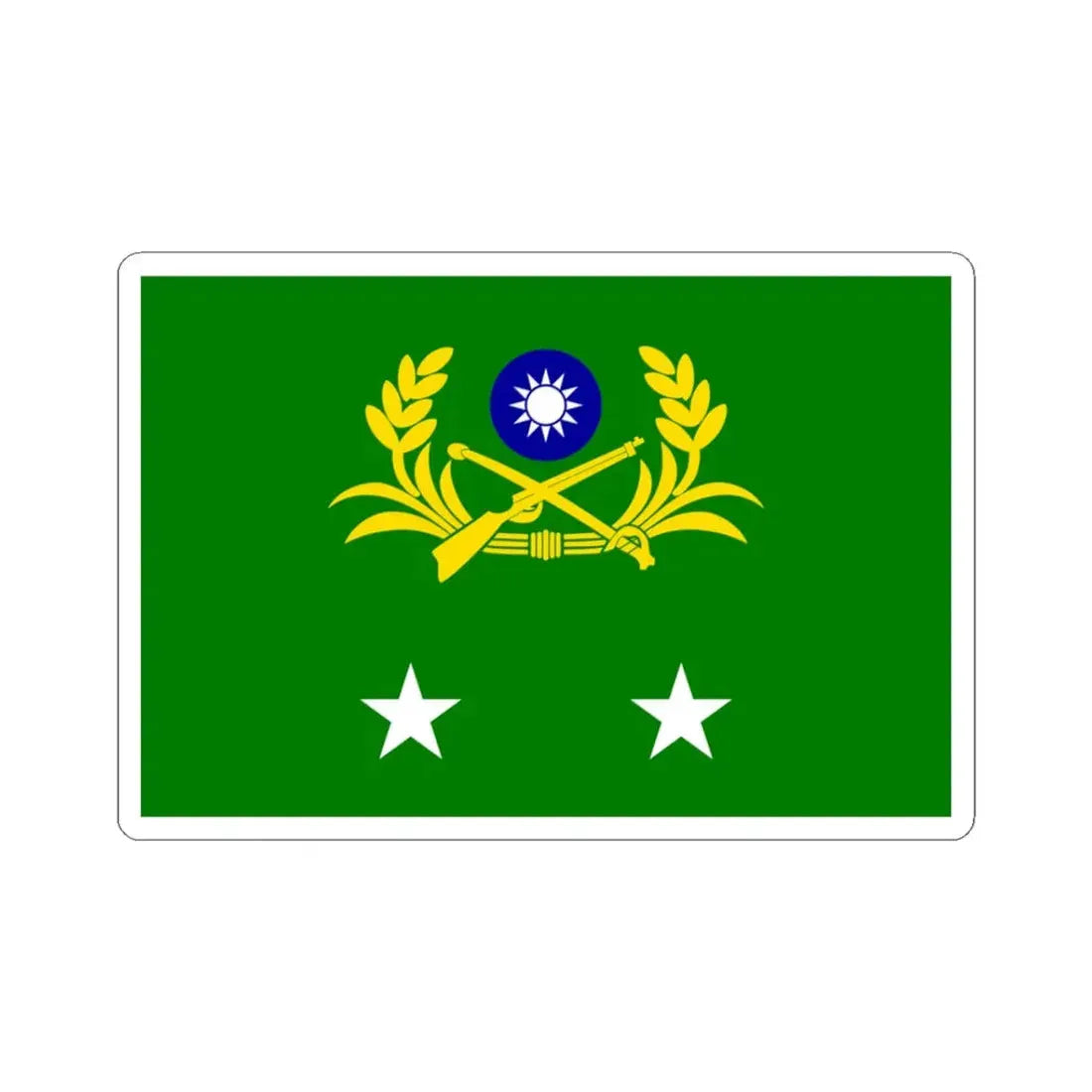 ROCA Lieutenant Generals Flag 1958 (China) STICKER Vinyl Kiss-Cut Decal 3 Inch White - The Sticker Space