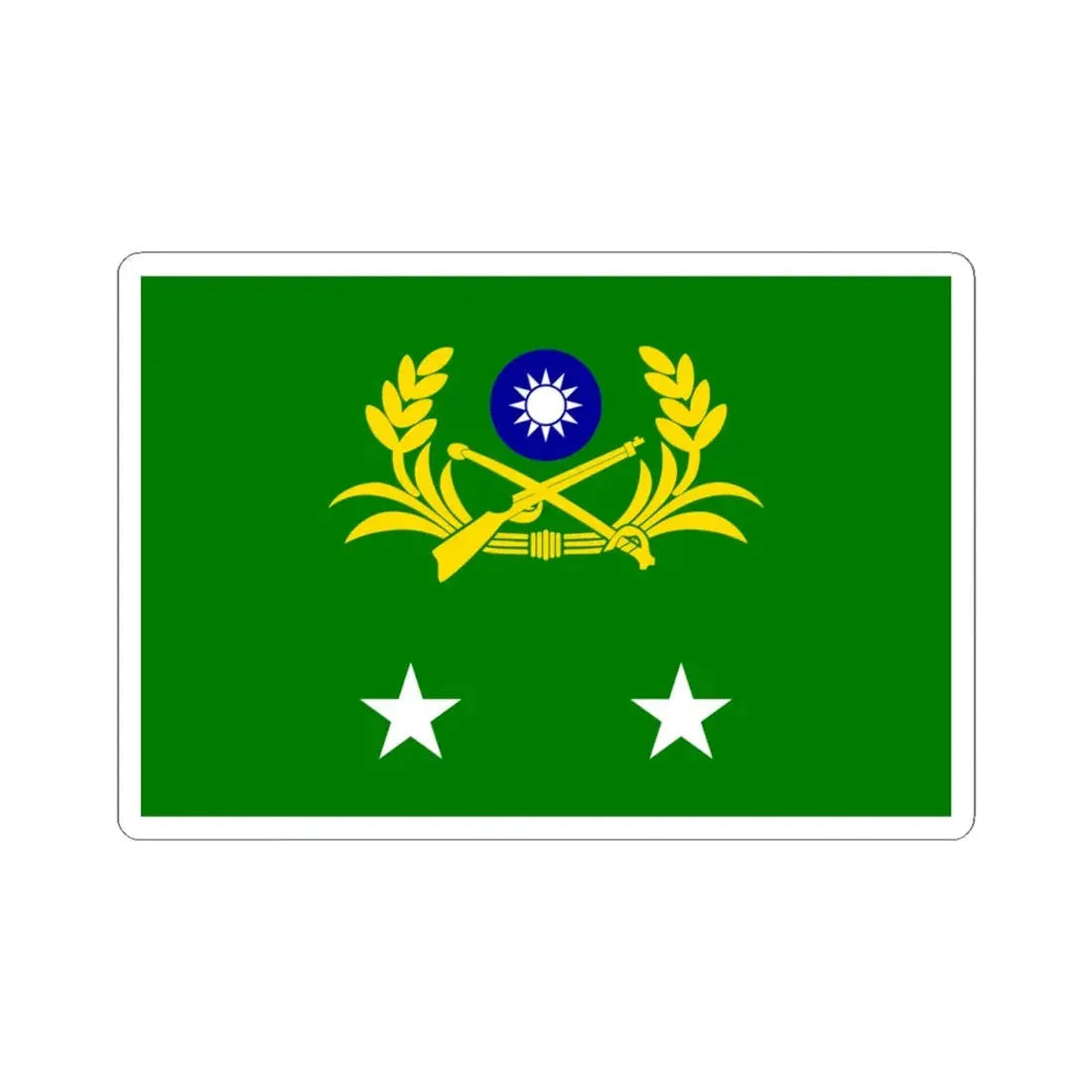 ROCA Lieutenant Generals Flag 1958 (China) STICKER Vinyl Kiss-Cut Decal 4 Inch White - The Sticker Space