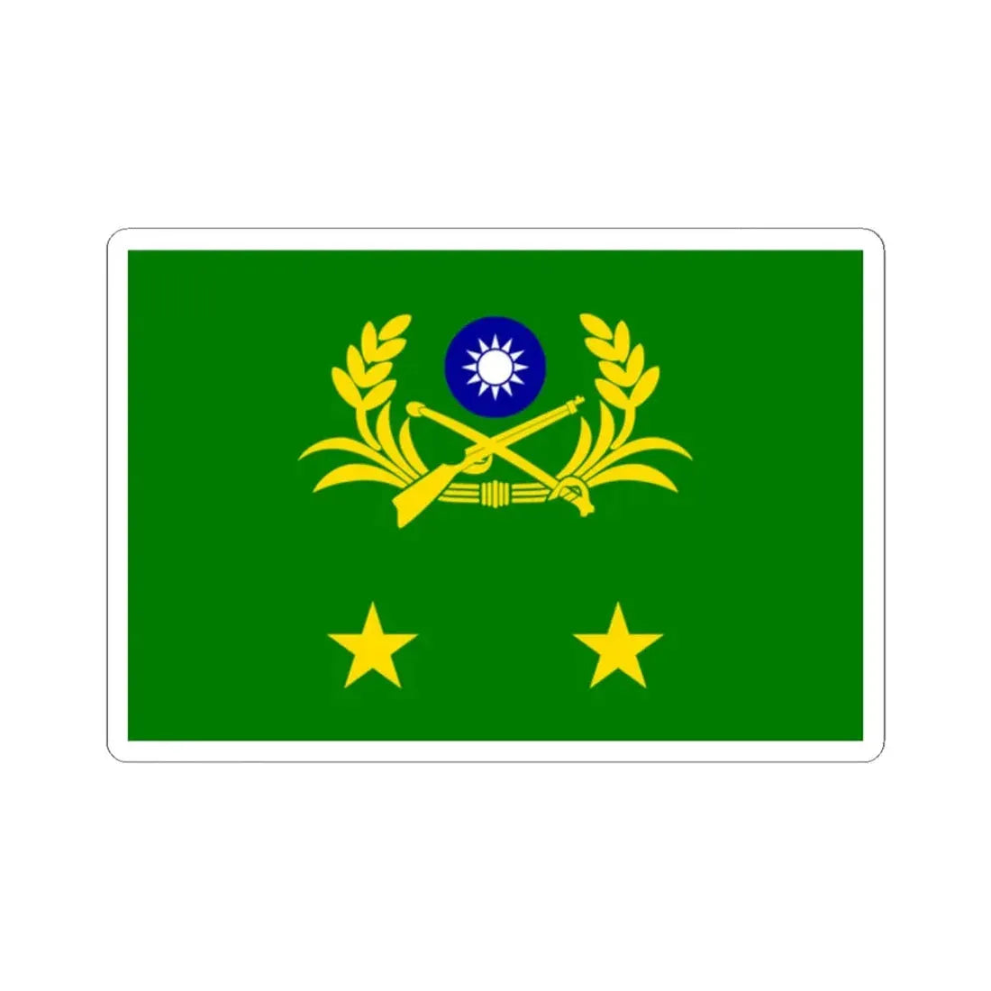 ROCA Lieutenant Generals Flag (China) STICKER Vinyl Kiss-Cut Decal 2 Inch White - The Sticker Space