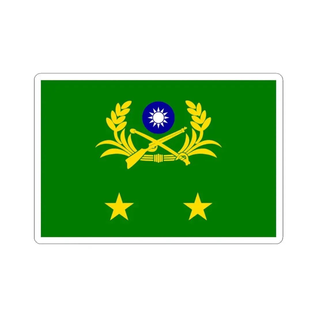 ROCA Lieutenant Generals Flag (China) STICKER Vinyl Kiss-Cut Decal 3 Inch White - The Sticker Space