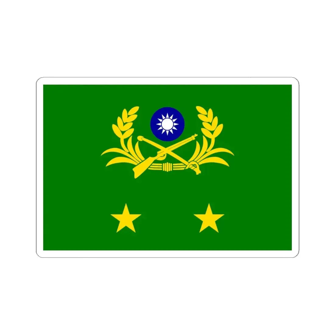 ROCA Lieutenant Generals Flag (China) STICKER Vinyl Kiss-Cut Decal 6 Inch White - The Sticker Space