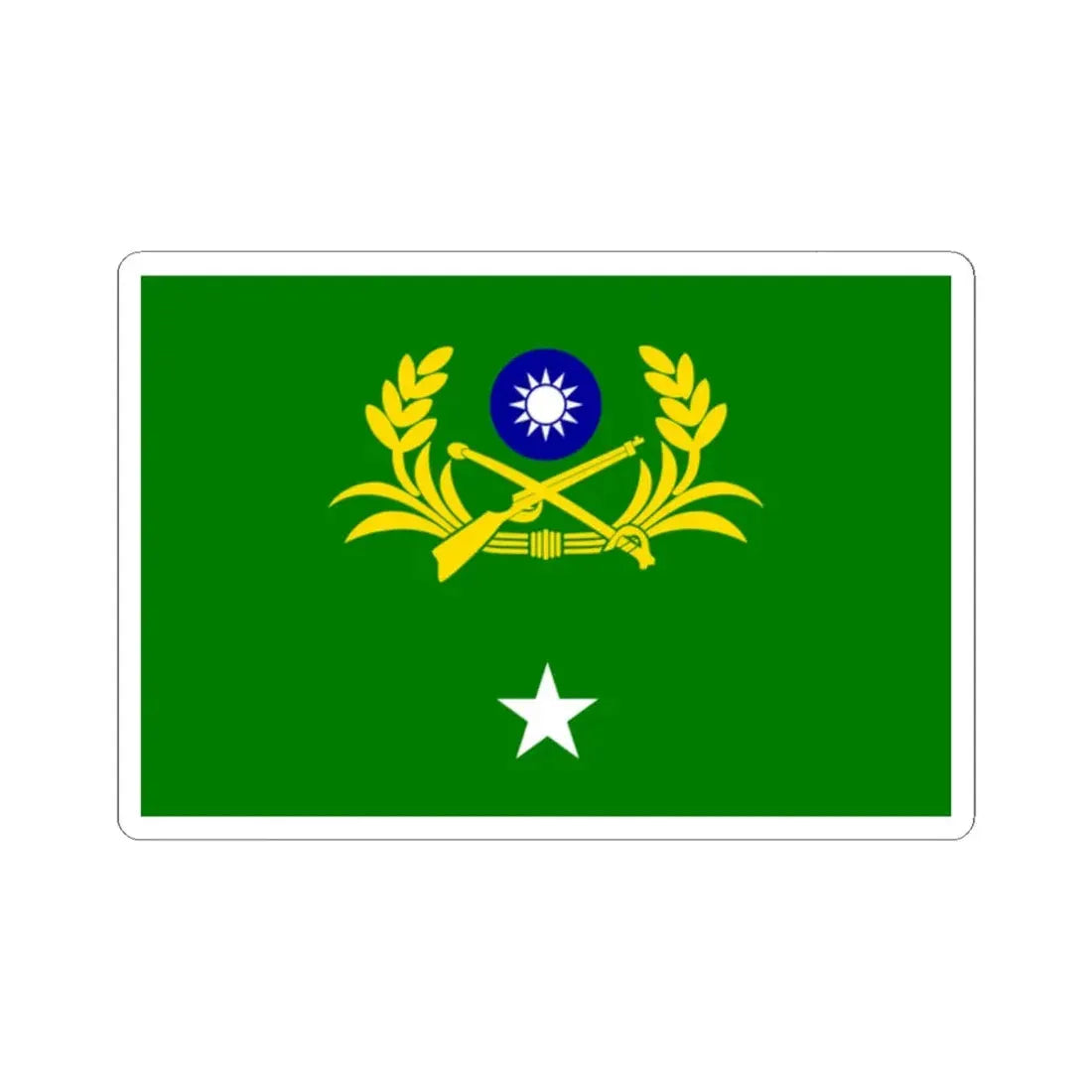 ROCA Major Generals Flag 1958 (China) STICKER Vinyl Kiss-Cut Decal 2 Inch White - The Sticker Space