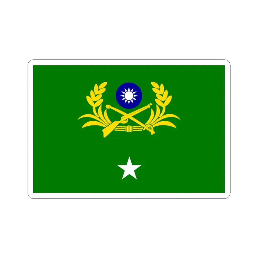 ROCA Major Generals Flag 1958 (China) STICKER Vinyl Kiss-Cut Decal 3 Inch White - The Sticker Space