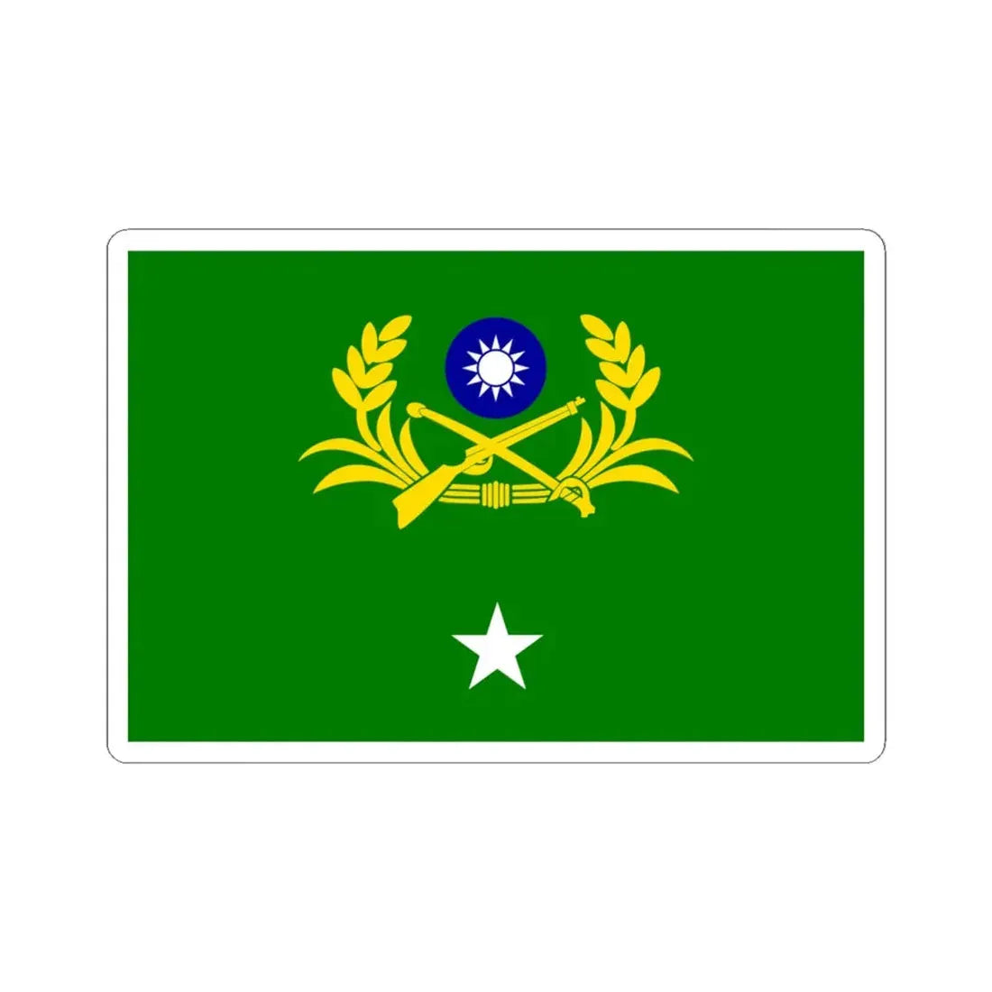 ROCA Major Generals Flag 1958 (China) STICKER Vinyl Kiss-Cut Decal 4 Inch White - The Sticker Space