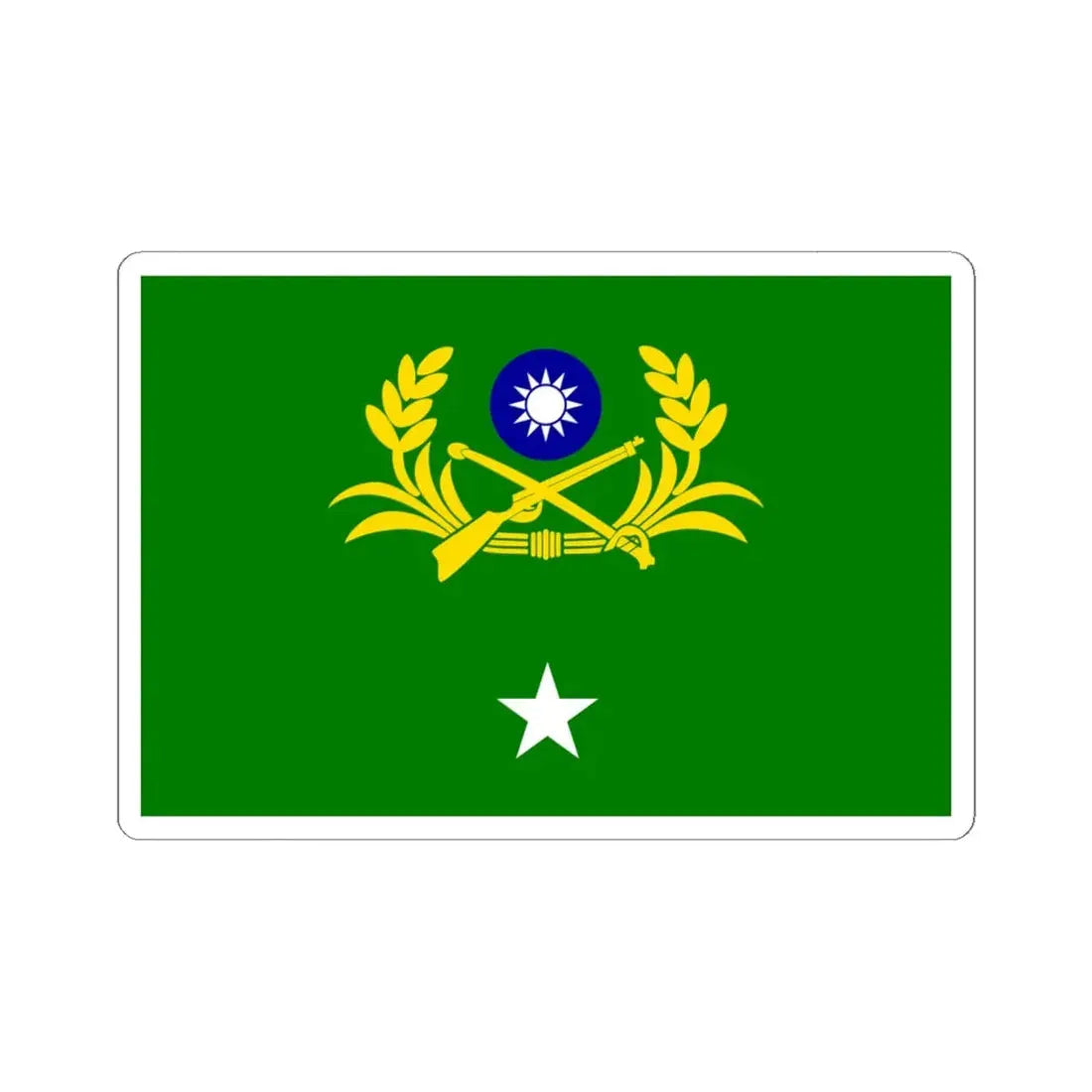 ROCA Major Generals Flag 1958 (China) STICKER Vinyl Kiss-Cut Decal 6 Inch White - The Sticker Space