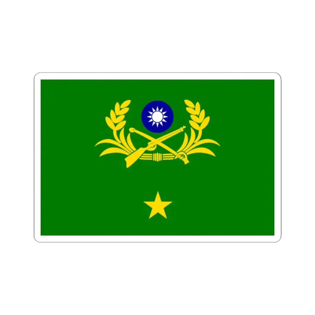 ROCA Major Generals Flag (China) STICKER Vinyl Kiss-Cut Decal 2 Inch White - The Sticker Space