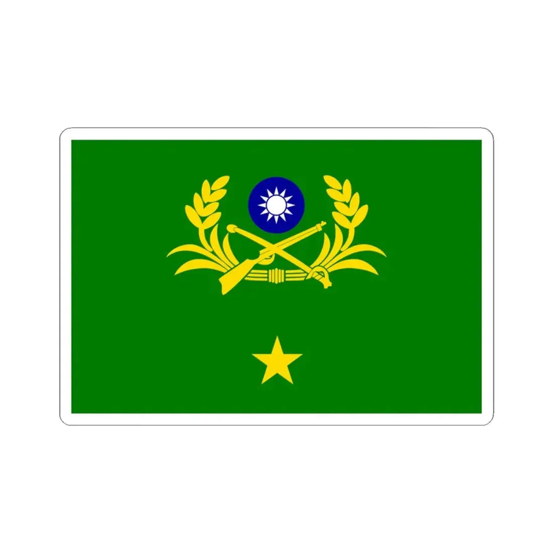 ROCA Major Generals Flag (China) STICKER Vinyl Kiss-Cut Decal 4 Inch White - The Sticker Space
