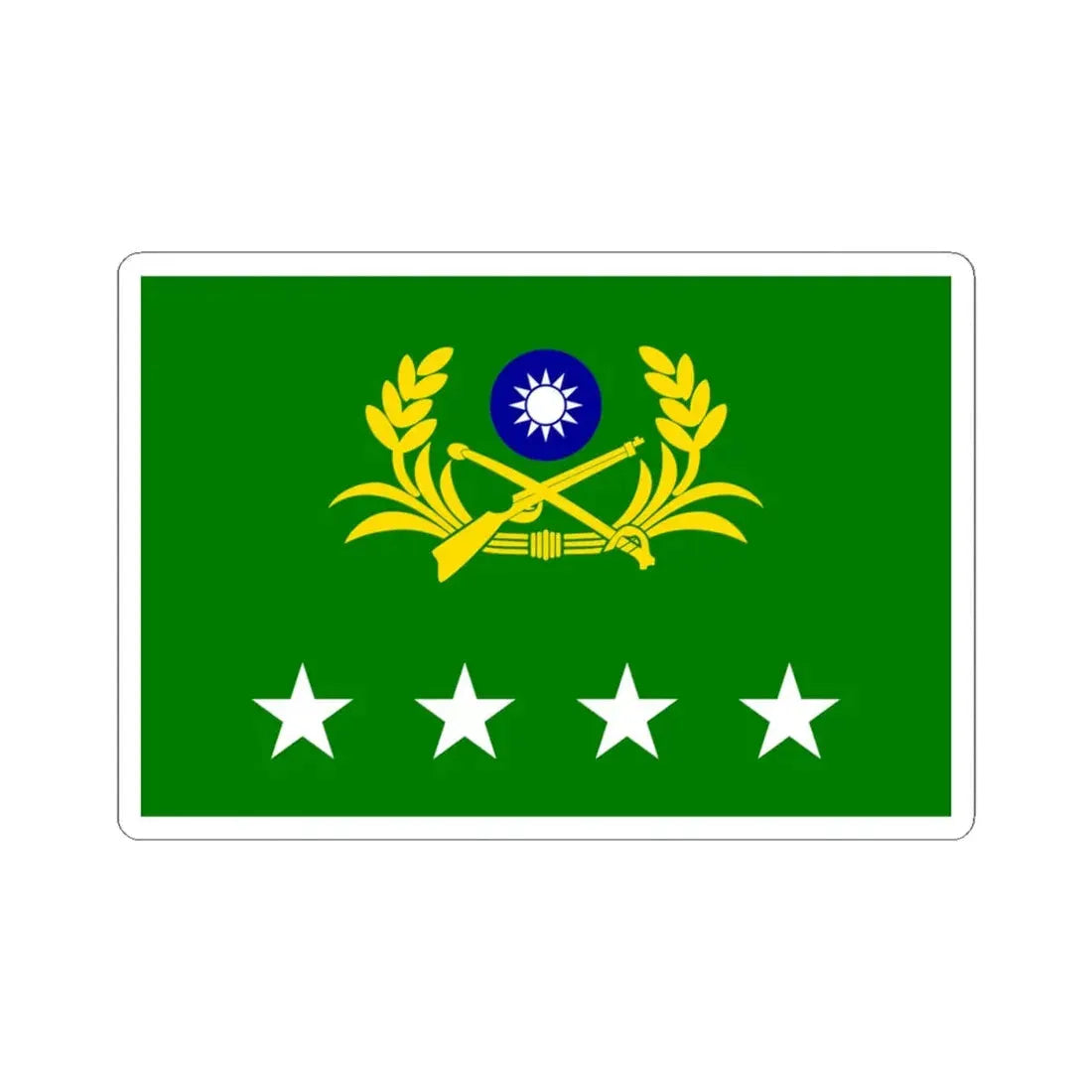 ROCA Senior Generals Flag 1958 (China) STICKER Vinyl Kiss-Cut Decal 4 Inch White - The Sticker Space