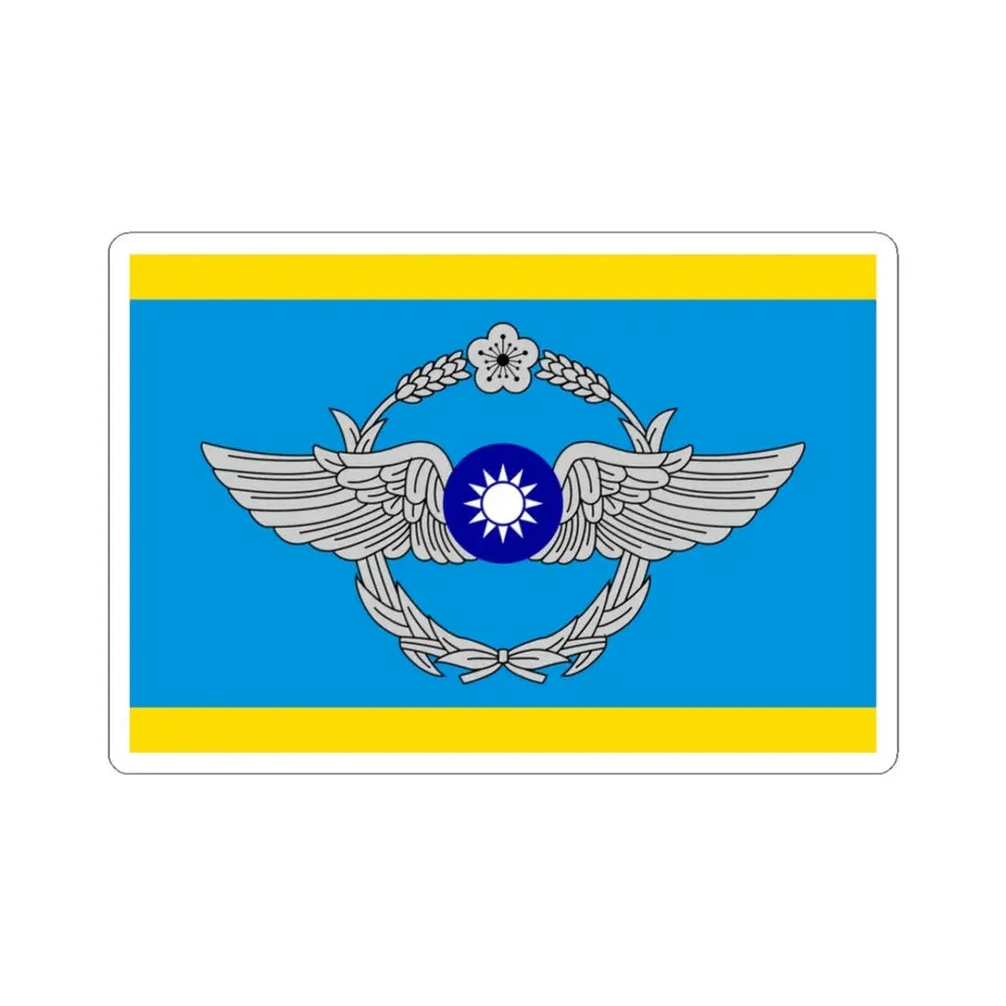 ROCAF Deputy Commander-in-Chiefs Flag (China) STICKER Vinyl Kiss-Cut Decal 3 Inch White - The Sticker Space