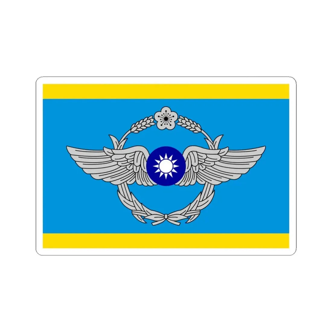 ROCAF Deputy Commander-in-Chiefs Flag (China) STICKER Vinyl Kiss-Cut Decal 4 Inch White - The Sticker Space
