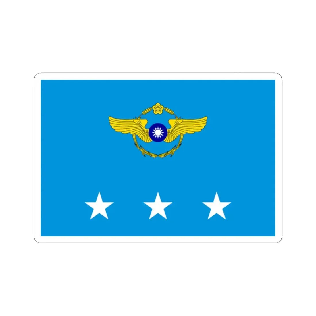 ROCAF Generals Flag 1962 (China) STICKER Vinyl Kiss-Cut Decal 2 Inch White - The Sticker Space