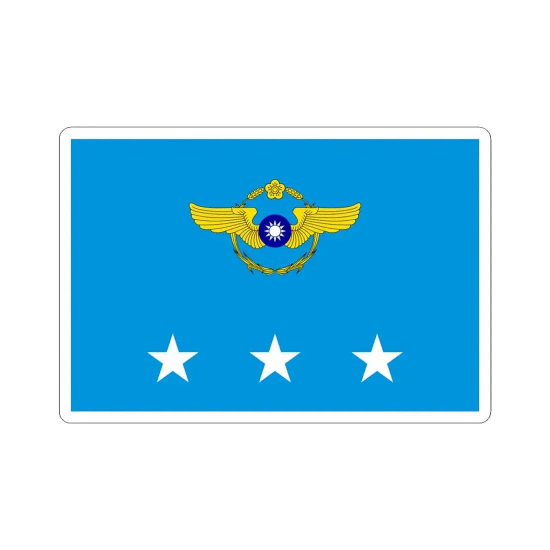 ROCAF Generals Flag 1962 (China) STICKER Vinyl Kiss-Cut Decal 3 Inch White - The Sticker Space