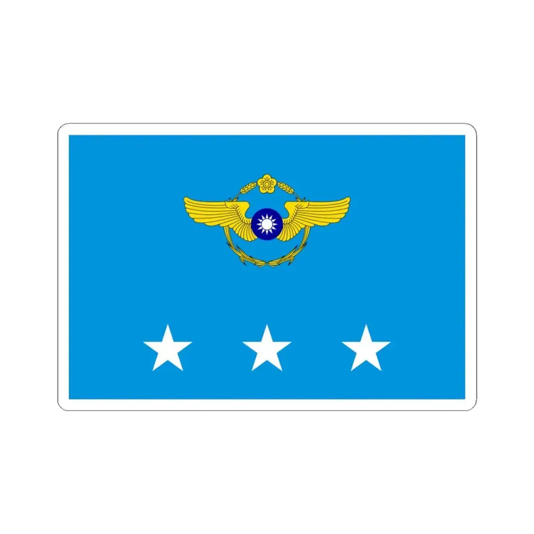 ROCAF Generals Flag 1962 (China) STICKER Vinyl Kiss-Cut Decal 4 Inch White - The Sticker Space