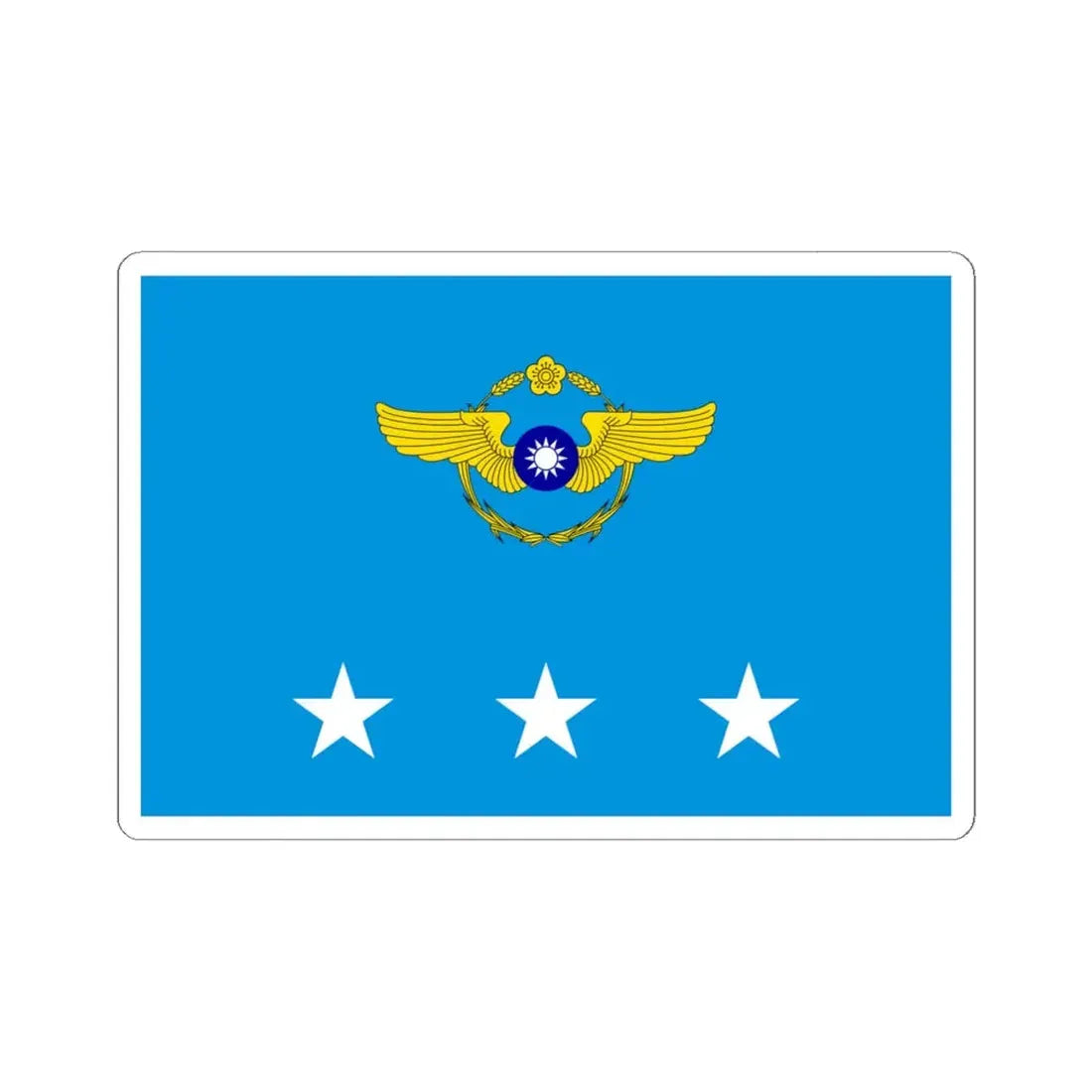 ROCAF Generals Flag 1962 (China) STICKER Vinyl Kiss-Cut Decal 6 Inch White - The Sticker Space