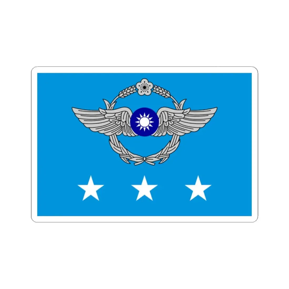 ROCAF Generals Flag 1981 (China) STICKER Vinyl Kiss-Cut Decal 2 Inch White - The Sticker Space