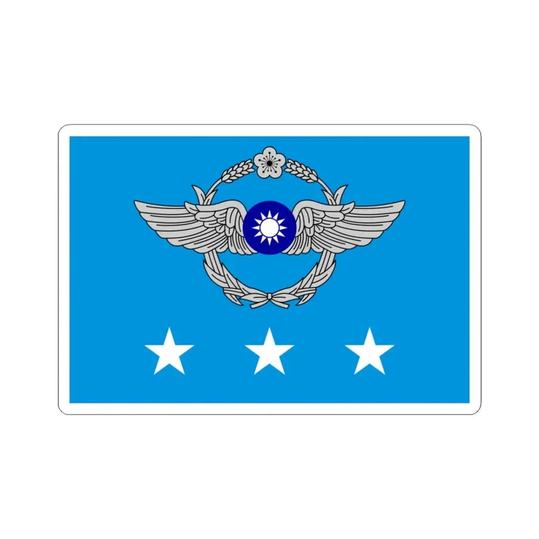 ROCAF Generals Flag 1981 (China) STICKER Vinyl Kiss-Cut Decal 3 Inch White - The Sticker Space