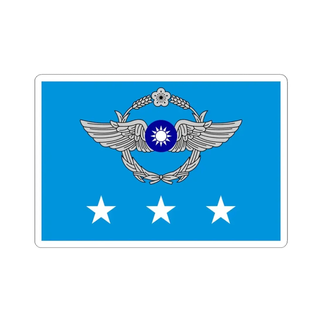 ROCAF Generals Flag 1981 (China) STICKER Vinyl Kiss-Cut Decal 4 Inch White - The Sticker Space