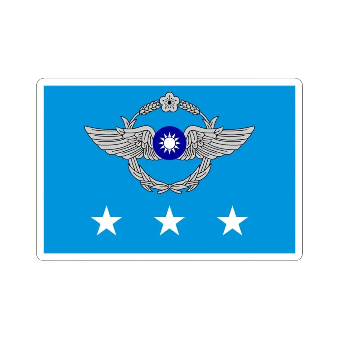 ROCAF Generals Flag 1981 (China) STICKER Vinyl Kiss-Cut Decal 6 Inch White - The Sticker Space