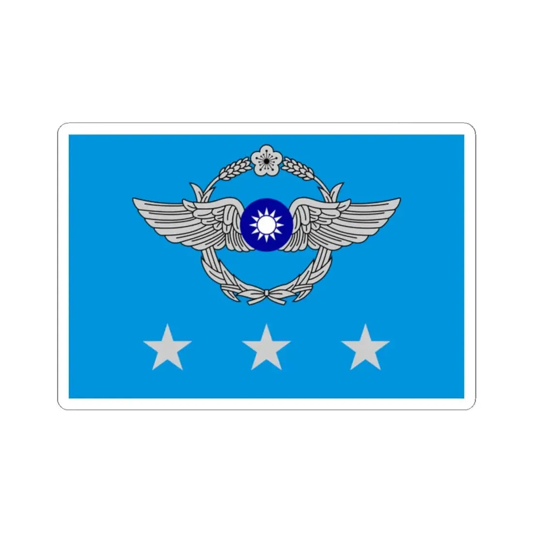 ROCAF Generals Flag (China) STICKER Vinyl Kiss-Cut Decal 2 Inch White - The Sticker Space