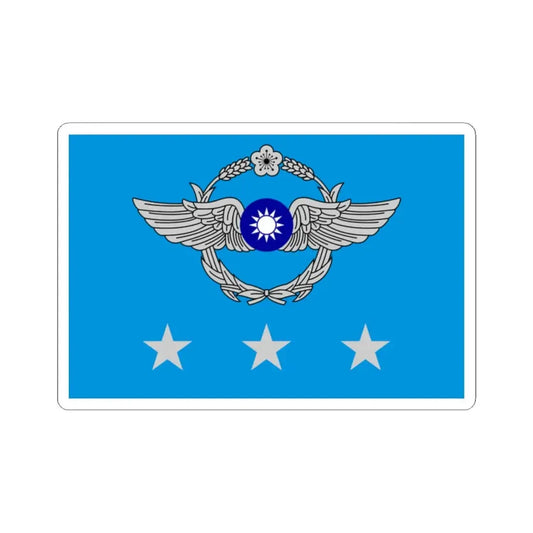 ROCAF Generals Flag (China) STICKER Vinyl Kiss-Cut Decal 2 Inch White - The Sticker Space