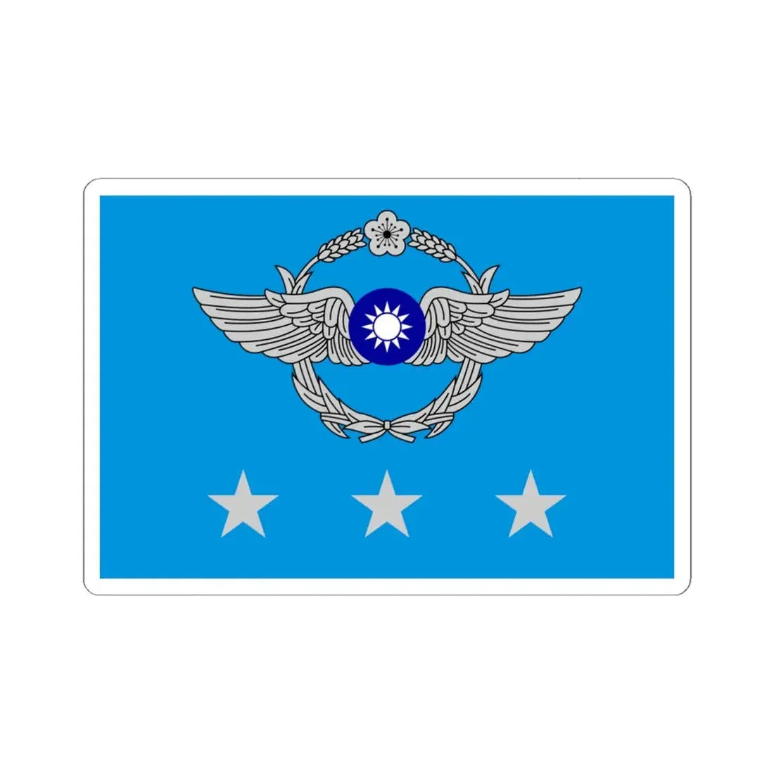 ROCAF Generals Flag (China) STICKER Vinyl Kiss-Cut Decal 6 Inch White - The Sticker Space