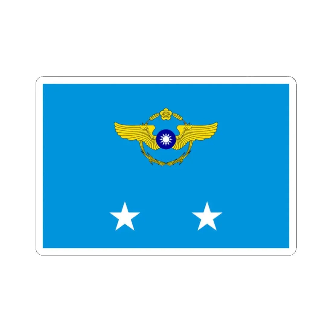 ROCAF Lieutenant Generals Flag 1962 (China) STICKER Vinyl Kiss-Cut Decal 2 Inch White - The Sticker Space