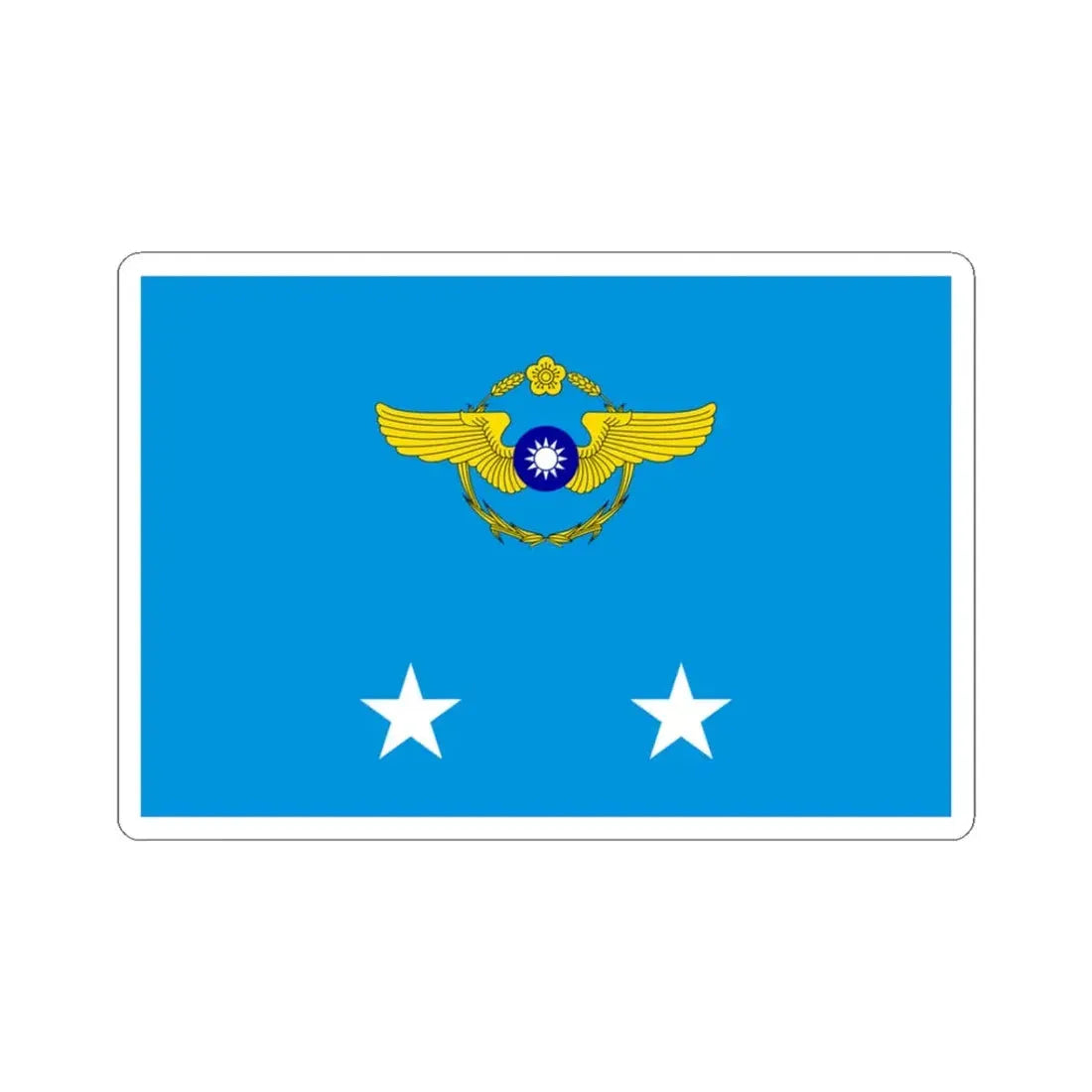 ROCAF Lieutenant Generals Flag 1962 (China) STICKER Vinyl Kiss-Cut Decal 3 Inch White - The Sticker Space