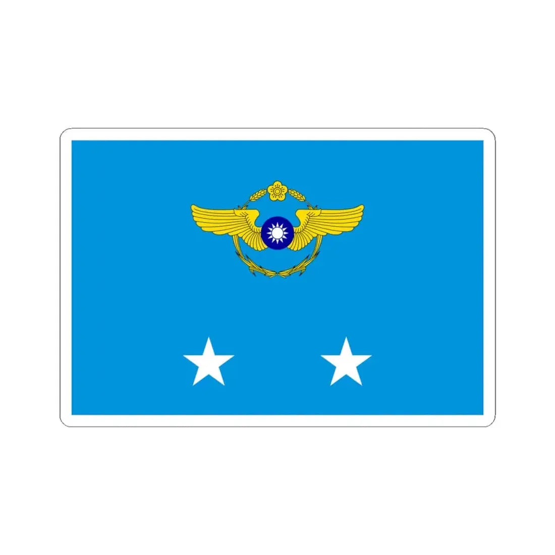 ROCAF Lieutenant Generals Flag 1962 (China) STICKER Vinyl Kiss-Cut Decal 4 Inch White - The Sticker Space